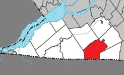 Location within Le Haut-Saint-Laurent RCM.