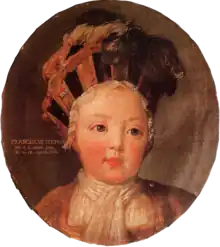 Oil on canvas portrait of Francis Stephen of Lorraine as a child