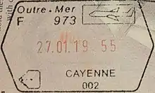 Exit stamp at Cayenne – Félix Eboué Airport