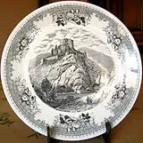 Plate with drawing of Brandenbourg by Fresez