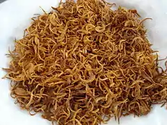 Fried onions are used as a garnish