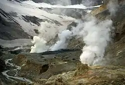 Fumarole in Mutnovsky Volcano, Sobolevsky District, Kamchatka