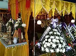 Image 6Decorations placed around a coffin at a home funeral in Da Nang (from Culture of Vietnam)