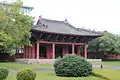 Xieshan roof with single eaves on Hualin Temple in Fujian, China