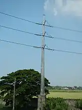 Steel pole 227 (of anchor or flag design) located near San Simon Exit of North Luzon Expressway (NLEX).