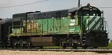 Burlington Northern GE U30C 5383 at Illinois Railway Museum in July 2004