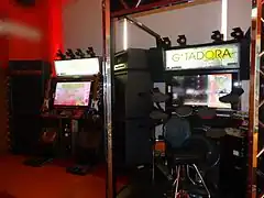 Gitadora XG GuitarFreaks (left) and DrumMania (right) cabinets