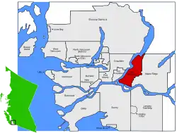 Location of Pitt Meadows