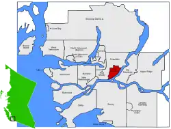 Location of Port Coquitlam in Metro Vancouver