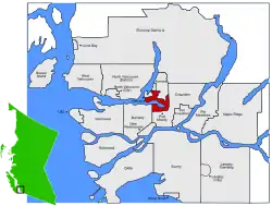 Port Moody's location in Metro Vancouver