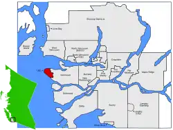 Location of University Endowment Lands within the Greater Vancouver Regional District