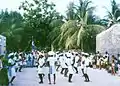 Gaa odi lava. Popular celebration in Holhudu Island. Dance performed by men, 1991.