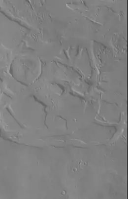 Galaxias Chaos as seen by CTX.  The scene in the next image is a part of this picture.