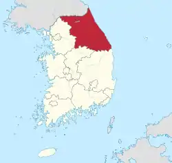 Location of Gangwon
