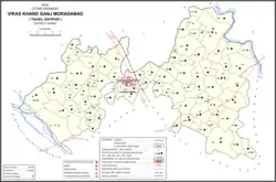 Map of Ganj Moradabad CD block