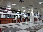 The Booking hall at Thessaloniki station, July 2018.
