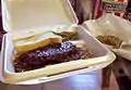 Hamburger steak with rice and gravy plate lunch