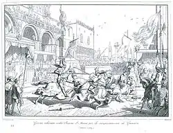 Joust in the Piazza St. Marco celebrating the recovery of Candia (1852)