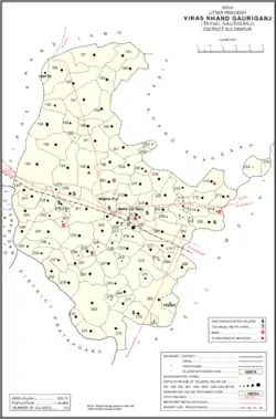 Map of Gauriganj CD block