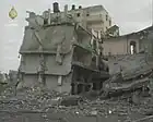 Destroyed buildings during the Gaza War.