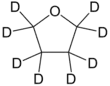 Skeletal formula of deuterated THF