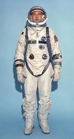 Speedmaster worn over a Gemini space suit.