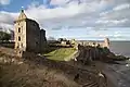 The ruins of St Andrews Castle from the south east