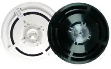 On the left is White S-Quad Voice Sounder VAD, and the right is a Black S-Quad Voice Sounder VAD.