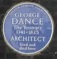 George Dance plaque