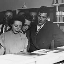 Nin at a book reading with George Leite in Berkeley, California, 1946