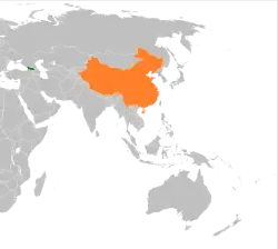 Map indicating locations of Georgia and China