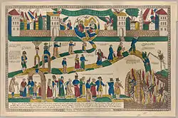 Folk art allegorical map "The 3 Roads to Eternity" from Matthew 7:13-14  by the woodcutter Georgin François (1801–1863) in 1825.