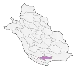Location of Gerash County in&nbsp;Fars&nbsp;province