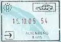 Entry stamp for road travel, issued at Altenberg, Saxony