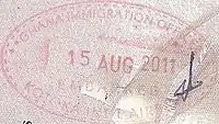 Exit stamp