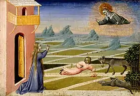 Giovanni di Paolo - Saint Clare Rescuing a Child Mauled by a Wolf