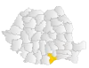 Map of Romania highlighting Giurgiu County