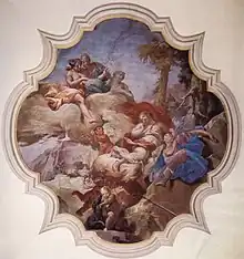 Selene and Endymion, fresco on ceiling by Giuseppe Antonio Orelli, circa 1730-1770, Palazzo Riva.