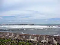 Glagah Beach, one of the black sand beaches in Kulon Progo regency.