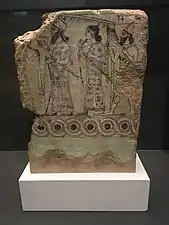 Tile with a guilloche border from the North-West Palace at Nimrud (now in modern Iraq), 883-859 BC, glazed earthenware, British Museum, London