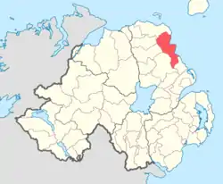 Location of Glenarm Lower, County Antrim, Northern Ireland.