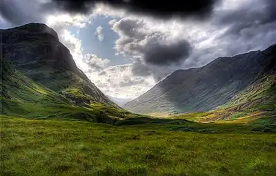 Image 14Glen Coe ((Scottish Gaelic: Gleann Comhann) is a glen in the Highlands. It lies in the southern part of the Lochaber committee area of Highland Council, and was formerly part of the county of Argyll.Photo Credit: Gil.cavalcanti