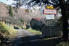The city limit sign in Glorianes