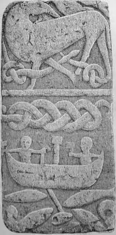 The Gosforth depiction, one of four stones depicting Thor's fishing trip