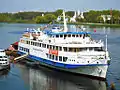 The Russian training ship Gospodin Velikiy Novgorod on the Volkhov River