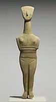 Cycladic Female Figurine, c. 2500–2400 BCE, 41.5&nbsp;cm (16.3&nbsp;in) high