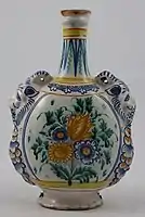decorative pilgrim flask, 1700-1725