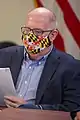 Governor Larry Hogan wearing a flag mask during the COVID-19 pandemic