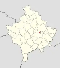 Location of the municipality of Gračanica within the Kosovo region