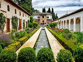 Patio de la Acequia, looking south to the Pabellón Sur